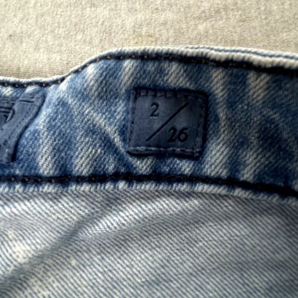 Lucky Brand Lucky Pins Denim Shorts Geometric Pattern Cut Off 2 26 Raw Hem - Picture 6 of 11